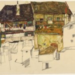 Egon-Schiele-Vieilles maisons de Krumau-1914