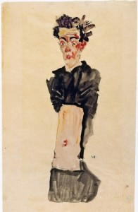 Egon Schiele-autoportrait-avec-le-nombril-a-l'air-1911