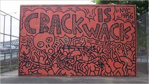 Crack Is Wack- Keith Haring- 1986-Harlem River Park - fresque murale